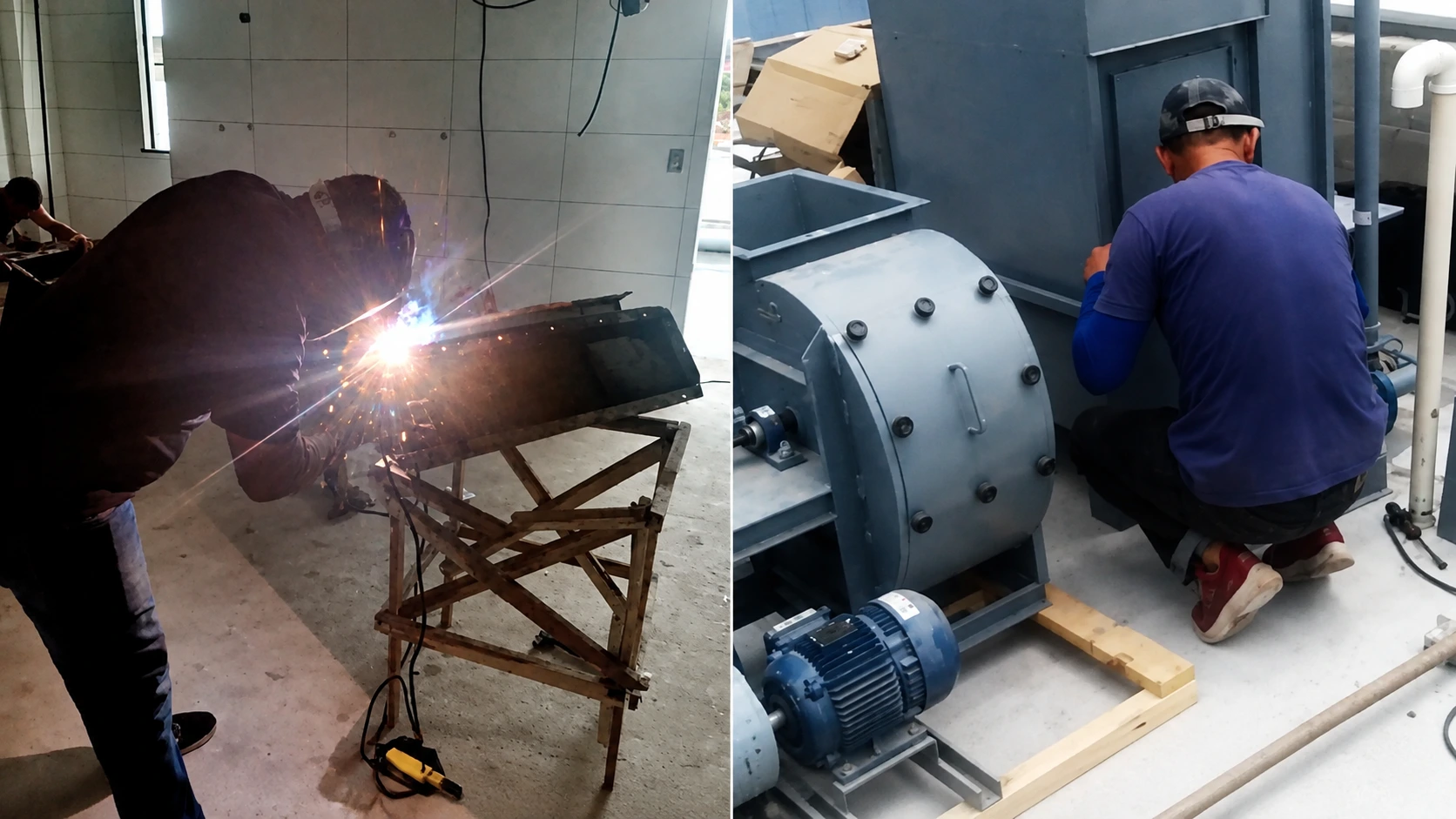 Manutenção preventiva em equipamento industrial